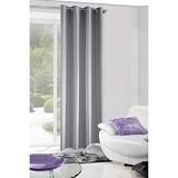 Eurofirany staalgrijs gordijn, polyester, grijs, 140x250 cm