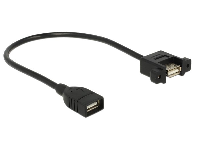DeLOCK USB 2.0 Kabel - 0.25m - Zwart