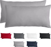 Komfortec Set van 2 Premium Kussenslopen 40x80 cm - Superzachte Kussenhoes – 100% - Geborsteld Polyester - 90g/m²- Grijs