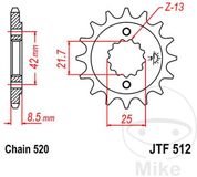 JT Sprockets 55-51215 tandwiel zwart 15 tanden