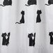 Differnz Douchegordijn Cats - 180x200cm - Verzwaard - 100% Polyester - Wit/Zwart