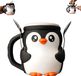 OEM Pinguïn Ijsbekerhouder - Herbruikbare Ijsbekerhouder met Handvat & Snacklade - 550 ml