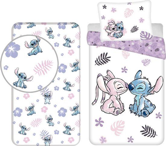 4KidsOnly Textiel Trade BV Lilo & Stitch Dekbedset - Eenpersoons - Katoen - Wit