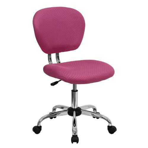 Flash Furniture Pink Mid-Back Task Chair Tafel, Metal Mesh, Rose