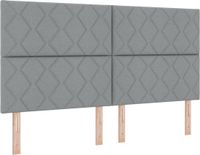 vidaXL Boxspringbed met hoofdeinde Lichtgrijs 180 x 200 cm Stof