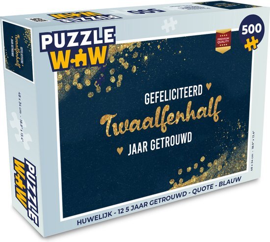 MuchoWow Puzzel Gefeliciteerd twaalfenhalf jaar getrouwd - Spreuken - Quotes - Goud - Jubileum - Legpuzzel - Puzzel 500 stukjes