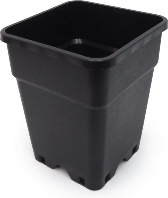 pure factory Kweekpot Vierkant Zwart 7 Liter - 20 x 20 x 25 cm - (36 stuks) - Bloempot Vierkant - Kweekpotten - Plantenpotten voor binnen