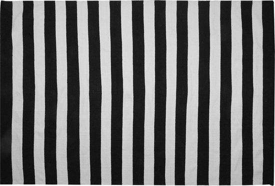 Beliani Outdoor tapijt zwart-wit 160x230 cm TAVAS