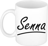 Bellatio Decorations Senna Naam koffiemok - beker - met sierlijke letters - wit