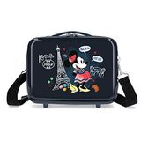 Minnie Minnie Around the World Toilettas, aanpasbaar, met schoudertas, blauw, 29 x 21 x 15 cm, stijf, ABS 9,14 l