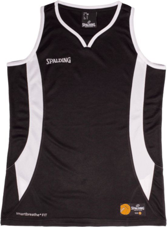 Spalding Jam Basketbalshirt Dames - Zwart / Wit - Maat XL
