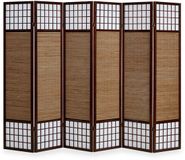 Homestyle4u Paravent - 264x175 cm - marron - 6 pièces - montants en bambou