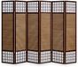 Homestyle4u Paravent - 264x175 cm - marron - 6 pièces - montants en bambou
