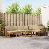 vidaXL - Acacia Hout Hoek Loungeset - 8 Zitplekken - Natuurlijk en Beige