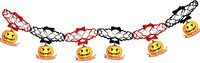 Halloween Slinger Pompoen Deluxe Onderhangers 2m - Zwart - Papier