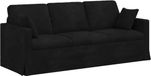 vidaXL Bank Zwart Fluweel 198 x 78 x 80 cm