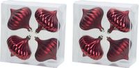 Cosy&Trendy Billiet - Vanlaere 8x Rode tol kerstballen 10 cm kunststof kerstversiering