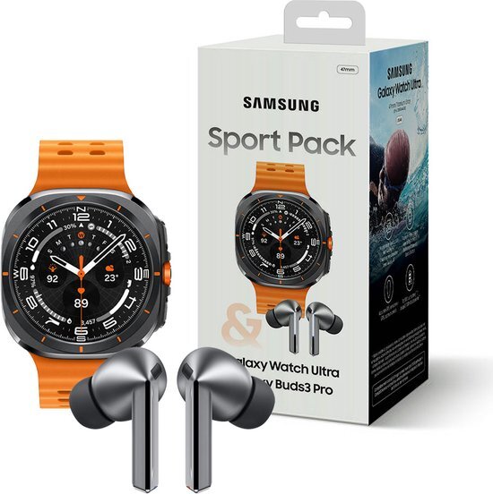 Samsung Galaxy Watch Ultra 47mm Titanium Silver Sport Pack with Galaxy Buds 3 Pro - E-sim