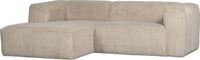 WOOOD Bean Chaise Longue Bank Links - Ribstof - Travertin - 73x254x178