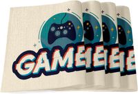 Merkloos Linnen Placemats - Tafelonderleggers Set - Elegante Tafeldekking - Linnenlook Polyester - 40 x 28 cm - Ecru