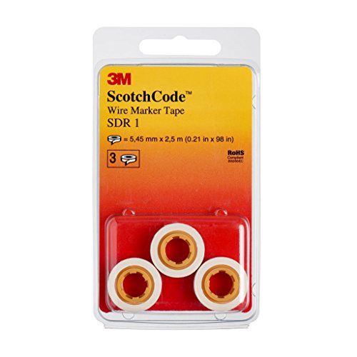 3M ScotchCode SDR-1 kabelmarkering navulrollen, cijfer 1 (verpakking van 3 stuks)
