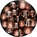 Merkloos / Sans marque Kaemingk B.V. Kerstballen - kunststof - 28x stuks - bruin - 4 en 6 cm