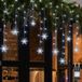 2 pièces chaîne lumineuse flocon de neige, 94 LED, rideau lumineux, blanc froid, pour intérieur, 8 modes, IP44, décoration pour Noël, fenêtres, balcon, jardin, fête