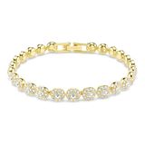 Swarovski Una Angelic armband, Ronde slijpvorm, Wit, Goudkleurige toplaag