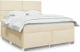 Maison Exclusive - Sommier à lattes de lit avec matelas Crème 180x200 cm Tissu