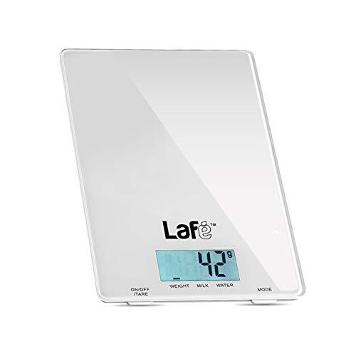 WKS001.5 Lafe – Lafe kleurrijk niveau van de keuken, weegschaal tot 5 kg, LCD-display, melkwater, roze zwart blauw groen – wit