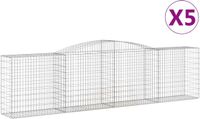vidaXL Gabions - 5 pieces - Arched - 400x50x100/120 cm - Iron