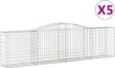 vidaXL Gabions - 5 pieces - Arched - 400x50x100/120 cm - Iron