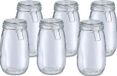 Zeller Weckpot/inmaakpot Alfie - 6x - 1.4L - glas - beugelsluiting - D11 x H22 cm