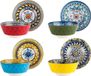 Service à soupe en porcelaine, 4 pièces - Bols à soupe de style bohème, en porcelaine, avec couvercle