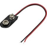 TRU COMPONENTS TC-13220476 Connecteur clip pression 1x 6LR61 (9 V) raccordement par empreinte pile 9V (L x l) 28 mm x 15 mm