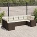 Prolenta Maison Exclusive - Tuinset voor de tuin, 7-delig, met kussens, bruin, van polyrotan