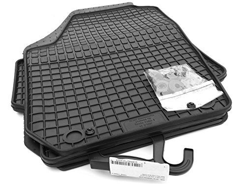 Rubberen Fabia II Premium Allweather Rubber Matten Vloermatten Zwart 4-delig