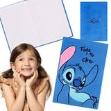Disney Stitch Pluche Notitieboek A5 Blauw Lijn 80 Pagina's