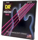 Strings DR Strings NPB5-40 Neon Pink fluorescerende Basgitaarsnaren