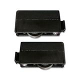 MICEL - 91901 glijlager Aluprom 21, met hoogteverstelling, 2-pack, nylon, zwarte afwerking, 56 x 15 x 26 mm