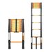 Todeco Telescopische ladder, 3,8 m, inklapbaar, EN131-norm | Max. 150 kg, antisliptreden, compact opvouwbaar, voor maximale veiligheid bij professioneel gebruik