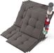 Beautissu Sun-NL Set van 8 Premium Lage Rugleuning Kussen 100x50 cm - UV-bestendig & 8cm Dik Kussen Tuinstoelkussen Antislip Bevestigingsbanden Stevige Stof Taupe