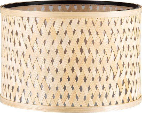Home Sweet Home Bamboo Lampenkap - Cilindrisch - Beige - Boheemse stijl - ø30 x 20 cm - E27 fitting