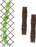 Relaxdays Plantenklimrek Set van 3 - 180 x 60 cm - Dennenhout