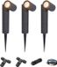 HOFTRONIC Set van 3 Pinero LED prikspots - GU10 4W 345lm - Dimbaar - Kantelbaar - 2700K - IP65 - Zwart