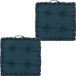 Atmosphera Vloerkussen Square - 2x - donkerblauw - katoen - 38,5 x 38,5 x 8 cm - vierkant