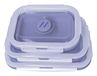 Muitomas Lunchboxset - 3-delige - Siliconen – Opvouwbaar – Met deksel - magnetron-, vaatwasser- en vriezerbestendig - Violet