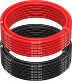 MMOBIEL 10 AWG Siliconen Elektrische Draad - 10 Gauge (5,26mm²) Vertinde Koperkabel - 2 Aparte Draden Rood & Zwart Elk 5 m voor RC, Drones, 3D Printers, Batterijen, Luidsprekerdraden, Led Strips