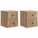 vidaXL Muurbevestigde Nachttafel Set van 2 Artisanaal eiken Hout