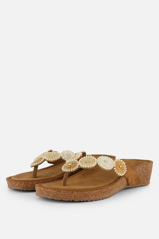 Lazamani Slippers beige Suede - Maat 40